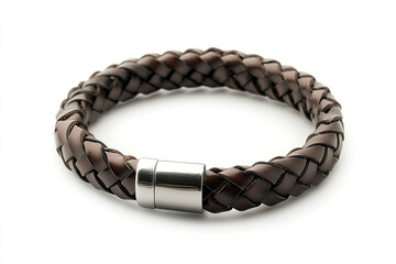 3D Braided Leather Bracelet with Clean Silver Clasp and Organic Style