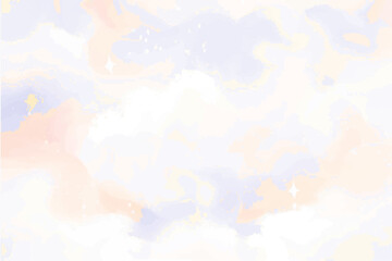 Soft Pastel Clouds and Sky Watercolor