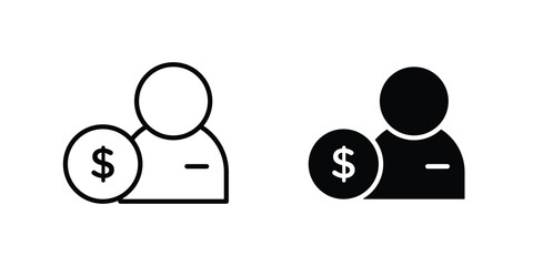 Cashier icon line style graphic design .editable vectors.