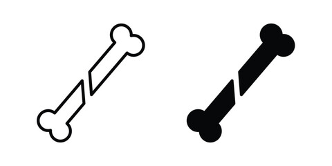 Broken bone icon line style graphic design .editable vectors.