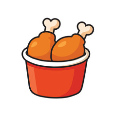 Illustration Vector Graphic Cartoon of a Crispy Fried Chicken Drumstick