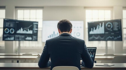 Businessman sitting in a waiting room