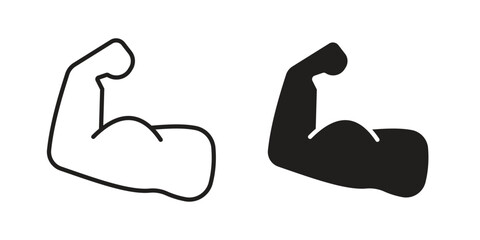 Arm icon line style graphic design .editable vectors.