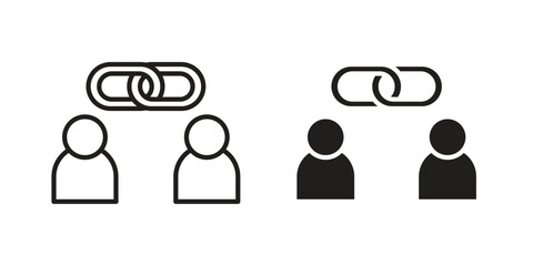 Affiliate link icon line style graphic design .editable vectors.