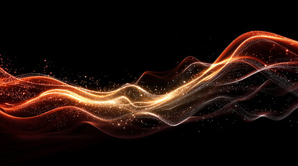 Abstract Glowing Wave Pattern Digital Art
