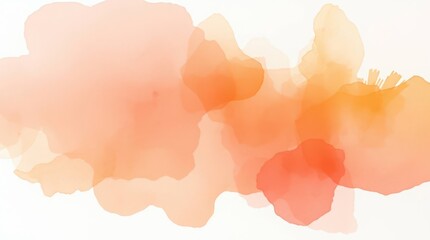 Abstract watercolor painting: soft watercolor washes in a gradient of orange and coral hues. Perfect for backgrounds, designs, and artistic projects. 