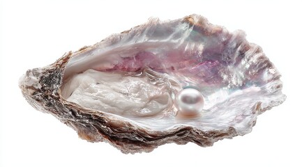 Open oyster shell, pearl inside