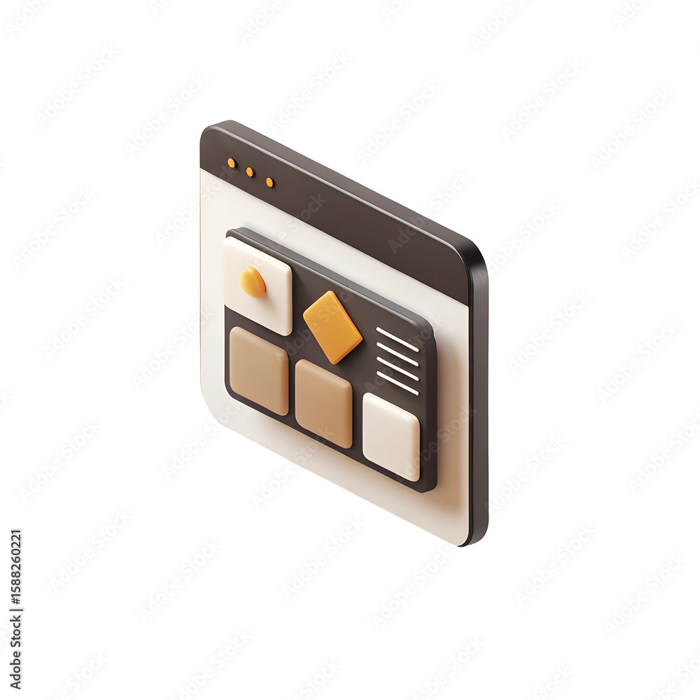 Poster isometric dashboard interface isolated on a transparent background