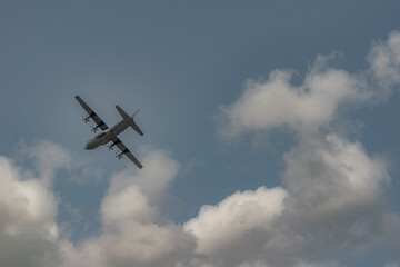 Flying demonstration near the Pointe du Hoc defense in Normandy