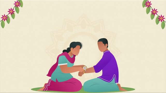 Raksha Bandhan Motion BackgroundRakhi, RakshaBandhan, Sister, Brother, Siblings, Bond, Love, Tradition, Culture, Festival, Rituals, Celebration, Hug, Emotions, Affection Sister Tying Rakhi to Brother 