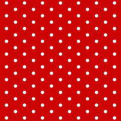 White polka dot seamless pattern on red background. Polka dot background. Dotted cute pattern. artistic doodle sketch tiny dots seamless surface design.