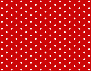 White polka dot seamless pattern on red background. Polka dot background. Dotted cute pattern. artistic doodle sketch tiny dots seamless surface design.