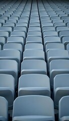 Fototapeta premium Generative AI Empty venue seat rows converging perspective and pattern