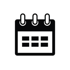 Calendar Date Page Silhouette Vector Icon