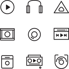 Smart Audio Player Ultra Minimalist Line Art Vector
