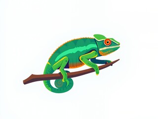 Charming Chameleon on a Branch