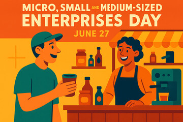 Micro Small Medium Enterprises Day Coffee Shop Scene
