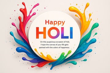 Vibrant Holi Festival Colors Splash Illustration for Celebration