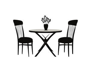 Stylish wooden table and modern chair set for dining, kitchen, or office space decor – perfect furniture combo for home or workspace interiors