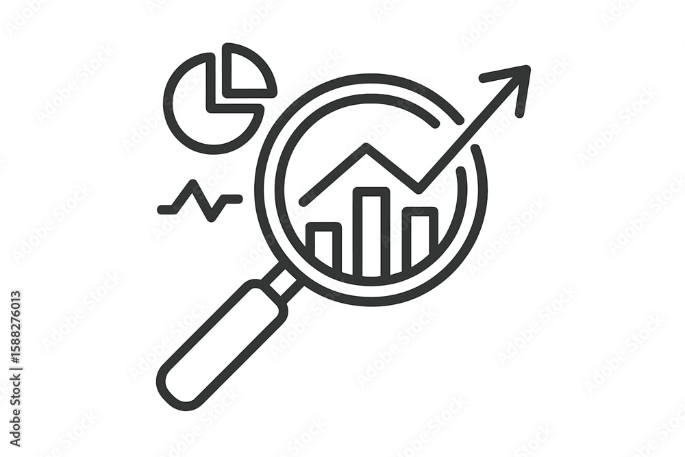 Poster data analysis process showcasing trends and growth through graphs and pie charts in a digital format