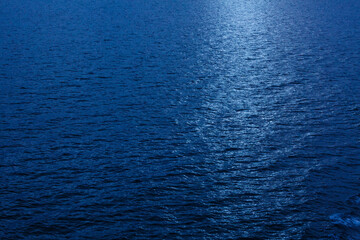 The surface of the sea, ripples and light reflections. 