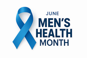 Men’s Health Month Awareness with Blue Ribbon in June