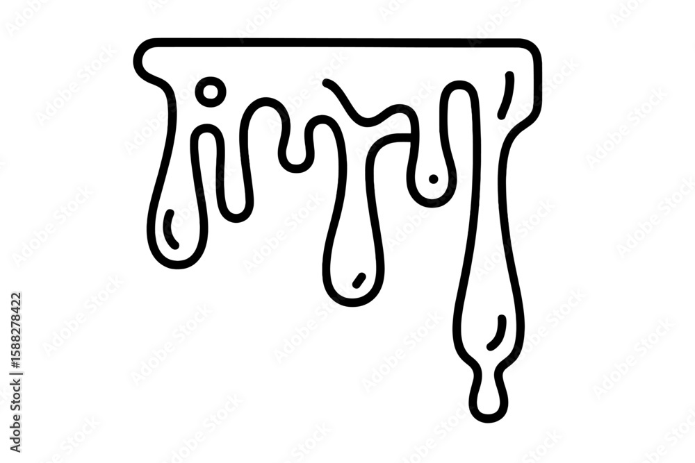 Poster dripping liquid illustration with smooth lines and a minimalistic design on a plain background