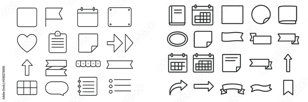 Aufkleber simple and clear icons for various purposes in minimalist design providing versatility and ease of u
