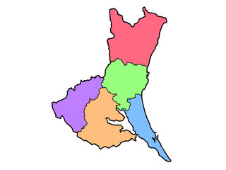 少しゆるい茨城県地図 地域色分け 関東 東日本