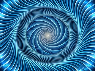 A blue spiral with a white dot in the center