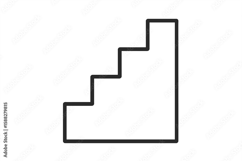 Poster stairs leading upward in a simplistic design outlining progression and elevation in a minimalistic a