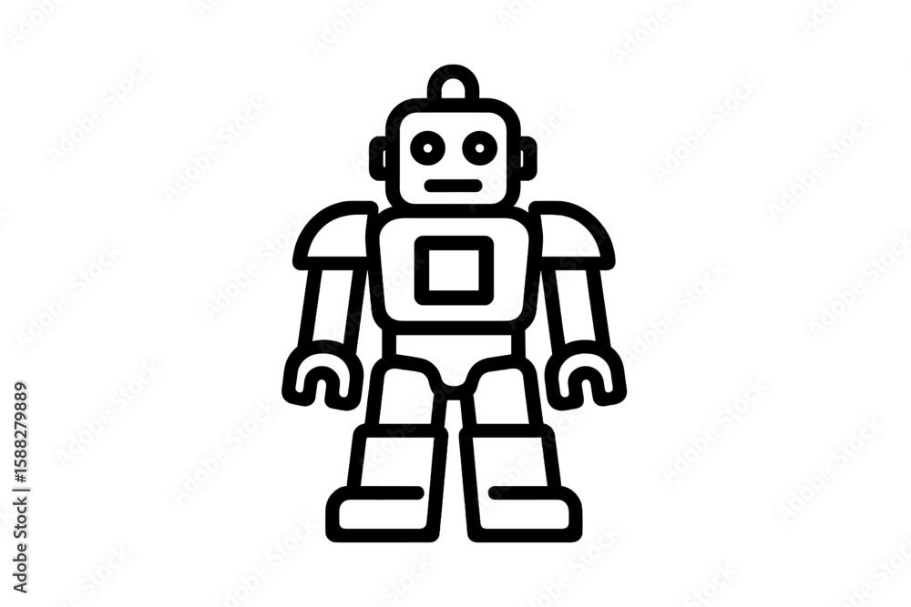 Poster robotic design featuring a classic style with distinct features and playful appeal for imaginative p