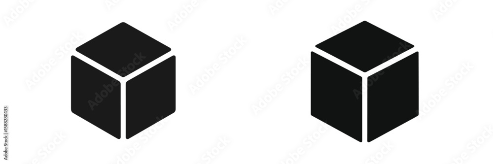 Poster black and white geometric shapes resembling cubes on a minimalistic background create an abstract vi