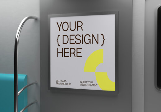 Billboard On The Train Mockup