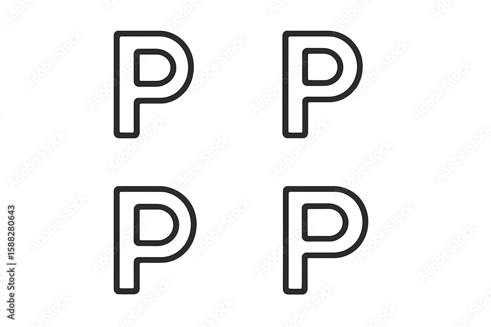 Poster unique design featuring multiple variations of the letter p arranged in a grid