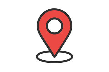 Location pin graphic symbolizing navigation and mapping applications on digital platforms