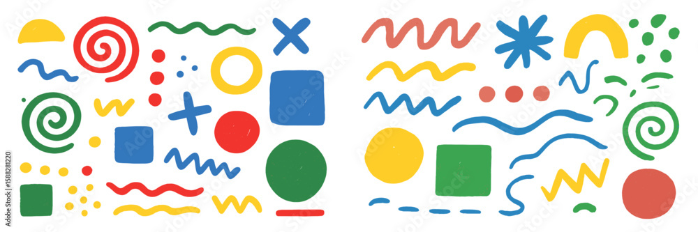 Aufkleber vibrant abstract shapes and colors create a playful design suitable for various creative application