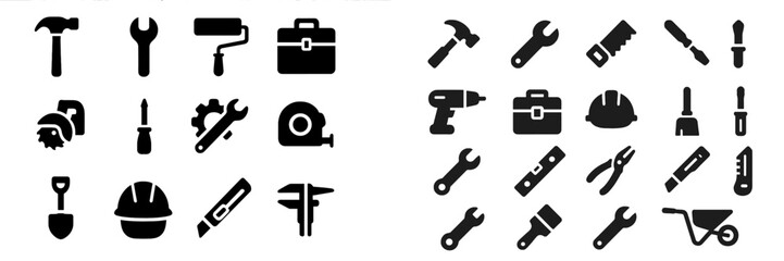 Obraz premium Collection of construction and repair tools arranged in a structured layout for easy identification and use in various projects