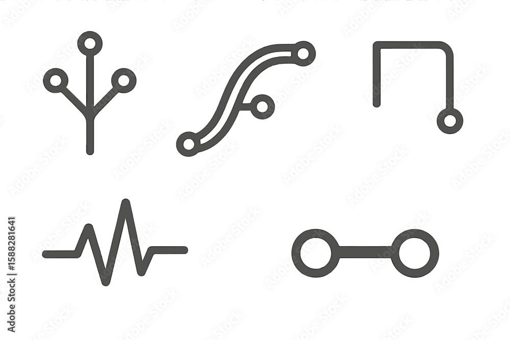 Poster modern abstract design elements showcasing various geometric shapes and lines for creative projects 