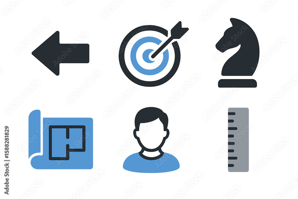 Poster strategies for success in project planning and execution using visual elements and tools