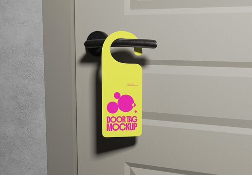 Door Hanger Tag Mockup