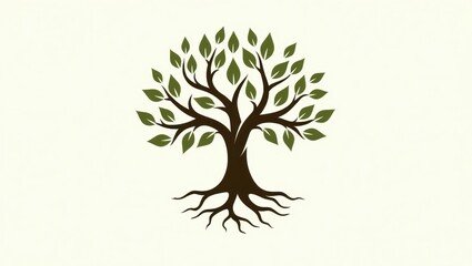 Obraz premium Stylized illustration of a tree with roots.