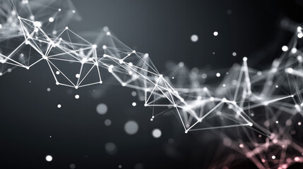 Abstract 3d sphere with interconnected lines and nodes, symbolizing a big data futuristic digital network .Digital Artificial Intelligence background with particles. 3D wireframe geometric sphere