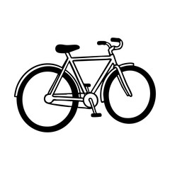 Fototapeta premium A black and white illustration of a bicycle on a white background hand drawing vector illustration