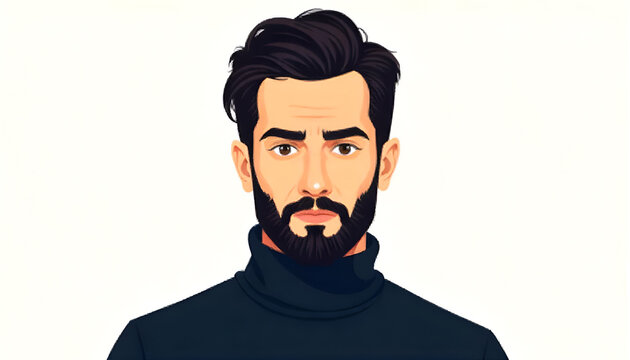 A man potrait (worker, bussinesman) illustration, vector.