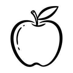 Apple outline hand drawing vector illustration