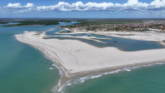 Macapa Beach At Luis Correia In Piaui Brazil. Beach Skyline. Nature Landscape. Summer Travel. Macapa Beach At Luis Correia In Piaui Brazil. Tropical Scenery.