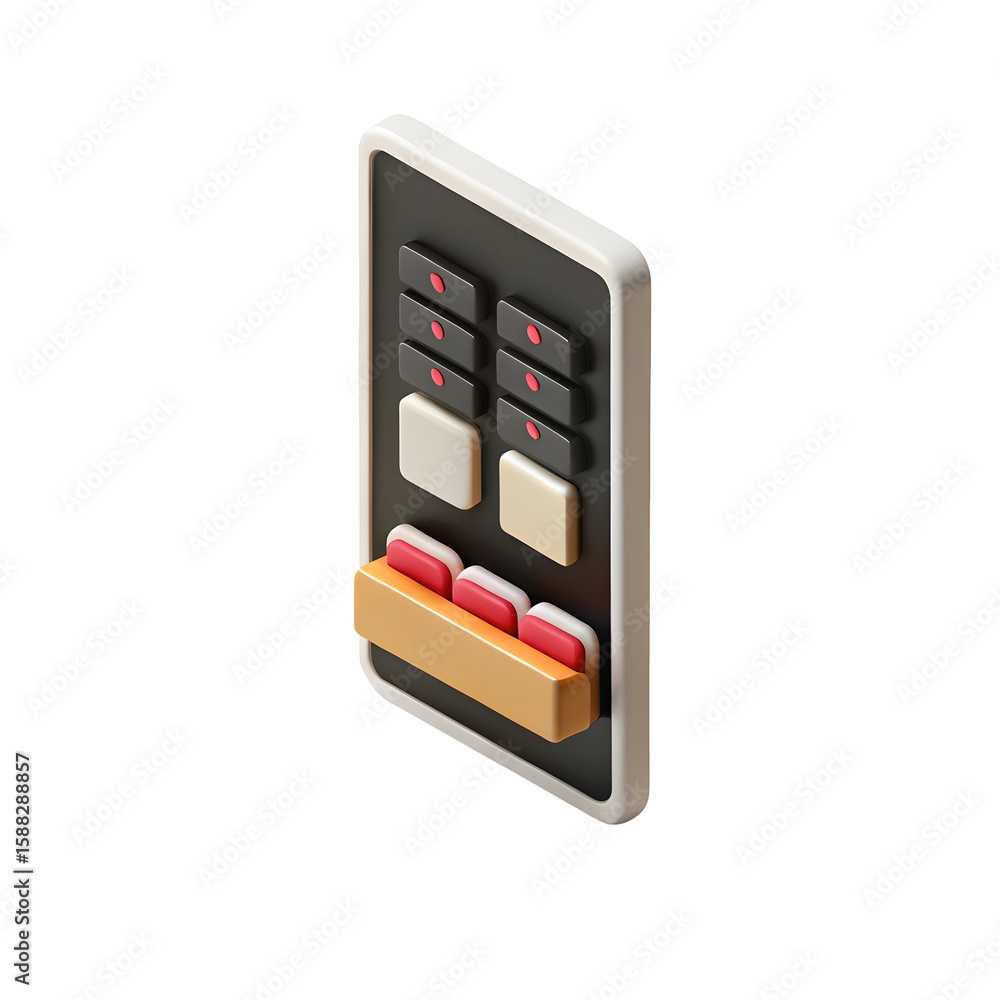 Poster isometric event registration interface isolated on a transparent background