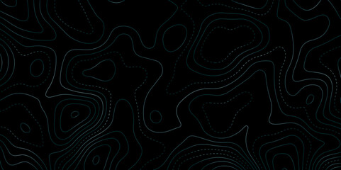 Dark futuristic background with glowing contour lines and dotted paths, resembling a topographic map. Ideal for sci-fi, tech designs, or abstract visuals with depth and navigation themes.