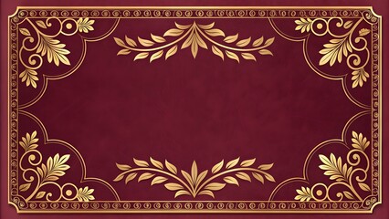 Regal Gold and Maroon Frame
Elegant Ornate Border Design